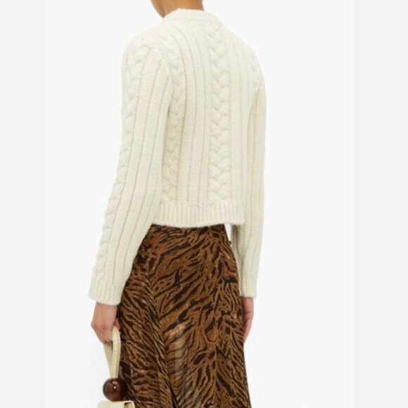 Ganni Cable Knit Alpaca Blend Sweater - Picture 2 of 7